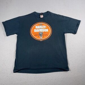Vintage Harley Davidson Motorcycles Shirt Mens Size Large 1998 Biker Black Tee